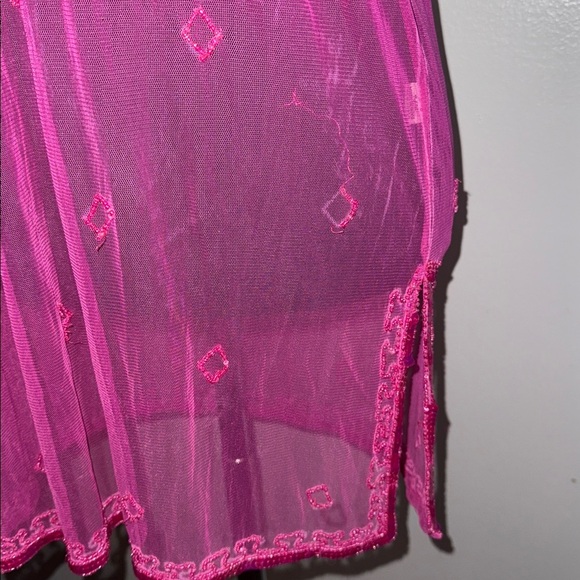 Becca by Rebecca V Sleeveless Nylon Mesh Beaded Tunic Top SZ S/M - Picture 4 of 12